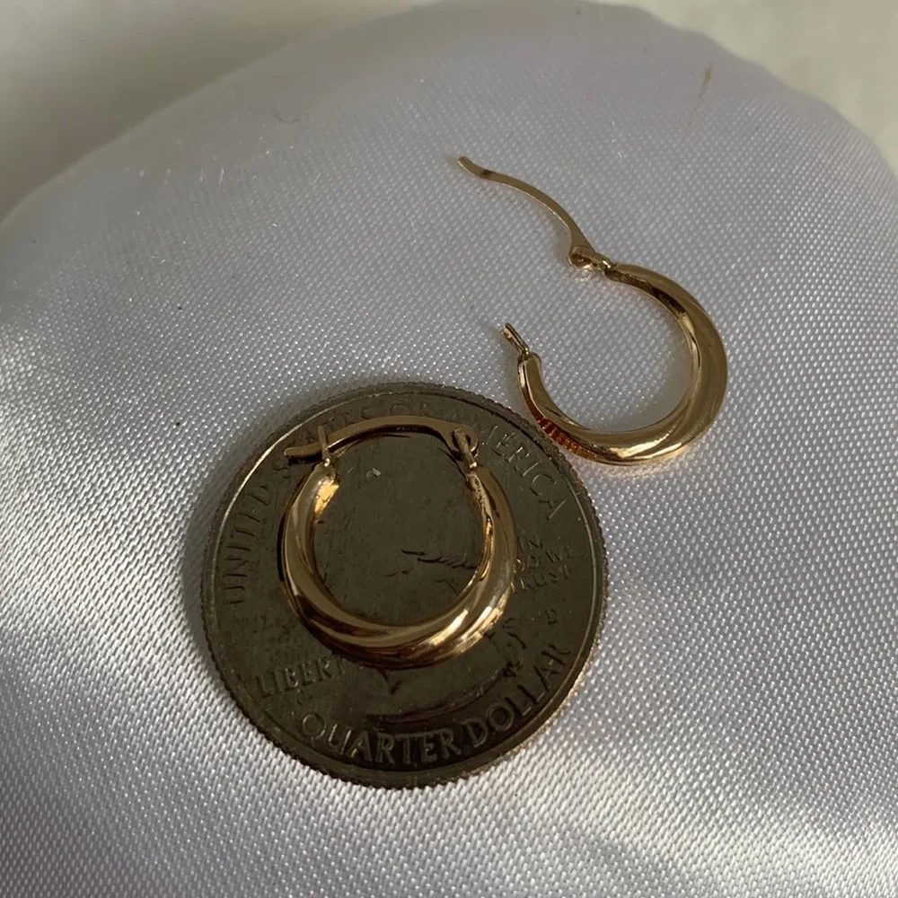 14KT Hoop Earrings - Picture 2 of 7